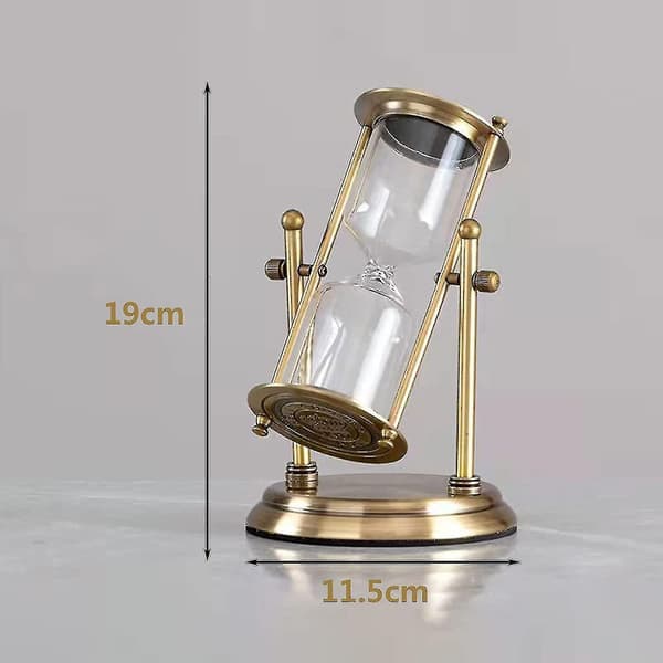 Tom Flaska Timglas Tomt Timglas 360 Roterande & Graverad Mässing Sandklocka Metall Sandklocka - Perfekt