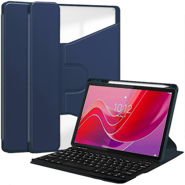 Yhteensopiva Lenovo Tab M11 (Xiaoxin Pad 11 2024) Kotelon PU+Akryyli Tabletin Jalusta Suojus Bluetooth-Näppäimistöllä - Täydellinen Dark blue Style C Lenovo Tab M11 (Xiaoxi