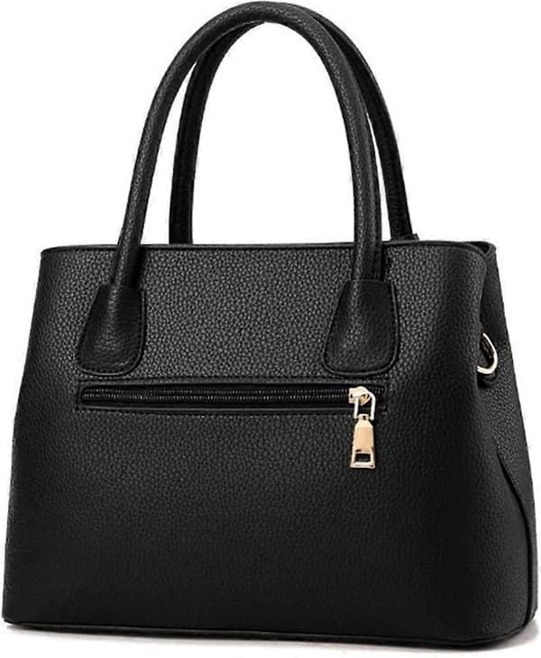 Damehåndtasker, skuldertasker, fashionable retro PU-læderhåndtasker, nye designs, sort
