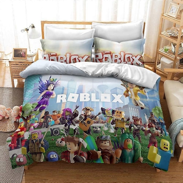 Sengesett - Game Roblox Mikrofiber Dynetrekksett 3 deler Dynetrekk og 2 putevar)-Perfekt King220x240cm