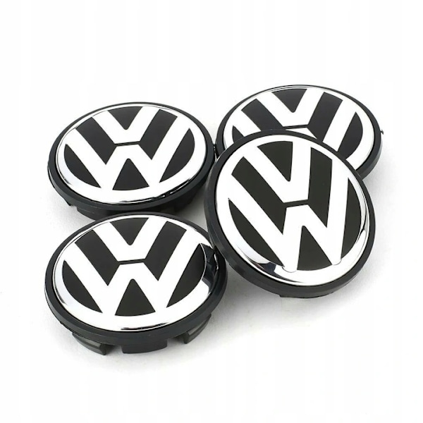 Pakketilbud - VW Senterkopp/Hjul Emblem - Automotive- Perfekt Silver 56 mm