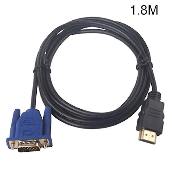 1.8/3/5/10m 1080p HDMI til VGA 15-polet Han-stik Kabeladapterledning til HDTV HD LCD-Perfet 1.8m