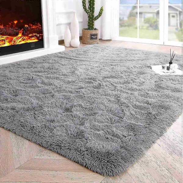Bløde tæpper til soveværelse, fluffy gulvtæpper til stue, bløde børnetæpper, skridsikre tæpper til trægulve, rumindretning 2025-Perfet WHITE 122x183cm 4x6ft