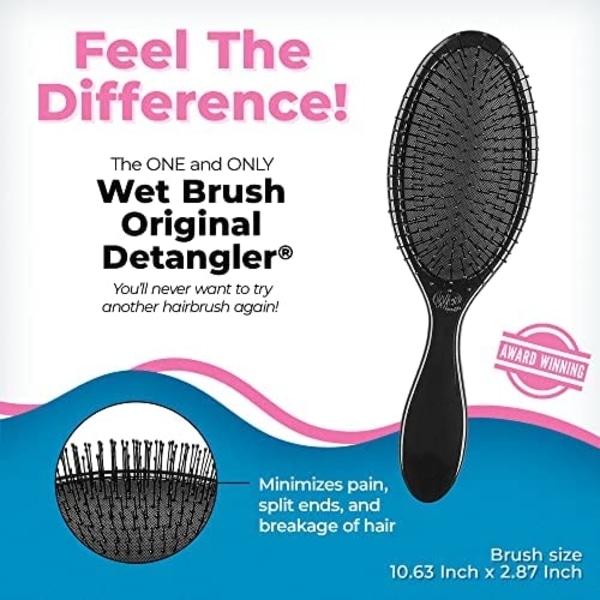 Wet Brush Original Detangler Wet Brush Med Ultra Mjuka borst - Perfet duo black