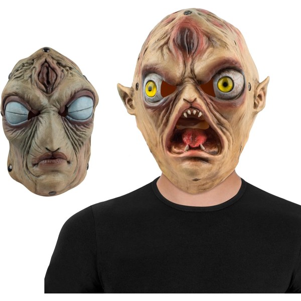 PartyHop Scary Alien Mask Horror Full Head Magnet Mask Halloween Cosme Party Carnival Cosplay - Perfet