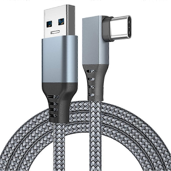Link-kabel Kompatibel med Oculus Quest 2, Rask Lading & PC Dataoverføring USB C 3.2 Gen1 5Gbps PD Overføring Ladekabel VR Headset Link - Perfekt Grey 3M