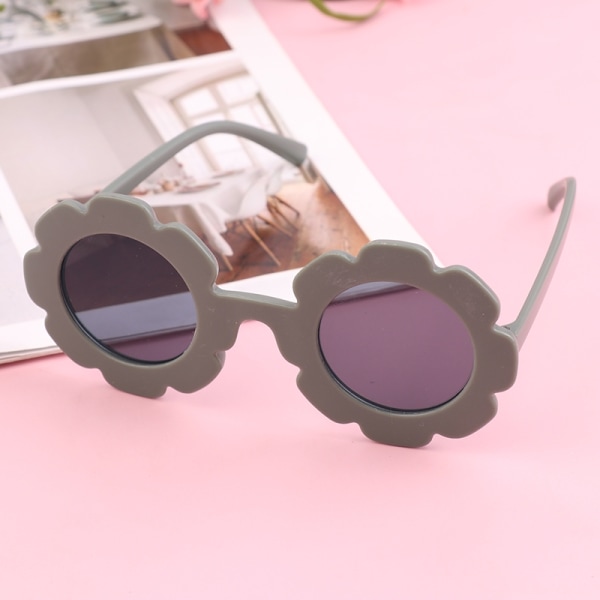 Nye Sun Flower Round e barnesolbriller UV400 for gutter og jenter - Perfet N1