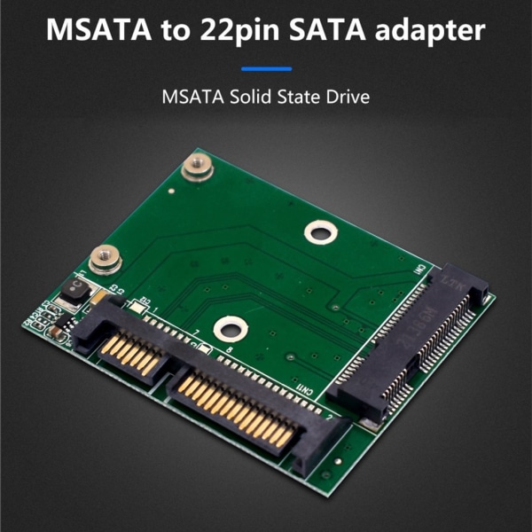 Nopea MSATA–22PIN SATA-sovitinkortti Yhdistää tehokkaasti vakaan ja nopean tiedonsiirron ilman hidastuvuutta - Perfet Blue