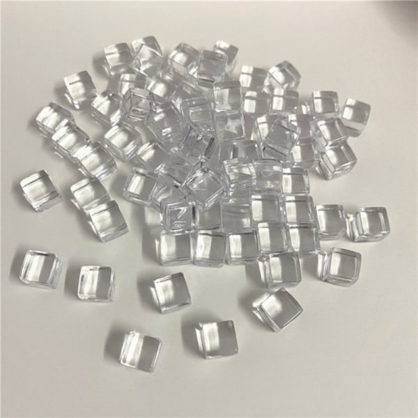 50 st/ set 8 mm klar kub färgglad kristall fyrkantig hörn Transpa - Perfet White 50pcs