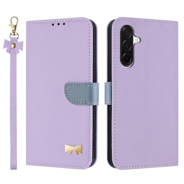 Metal Bow Læder Telefon Cover med Håndrem - Perfet For Samsung Galaxy A26 5G