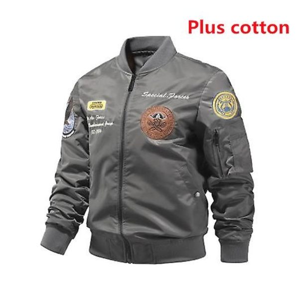Ny Ankomst Mænds Flyvejakke Vinter Bomberjakke Ungdomsmode Stor Størrelse Baseball Uniform til Kvinder-Perfet Grey  Plus cotton XL