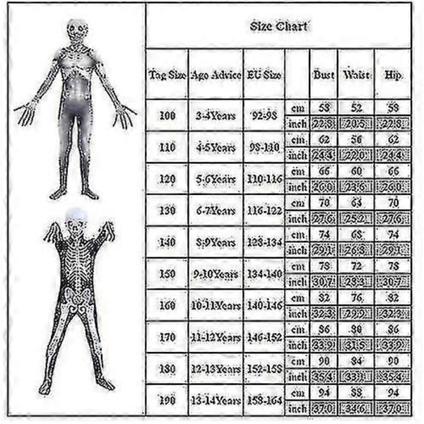 Barn The Rake Morphsuit Creepepasta Halloween Maskeradkostym - Perfekt 100cm