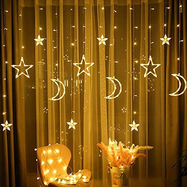 LED String Lights 3,5 m Star Moon LED Gardin Lys Dekoration