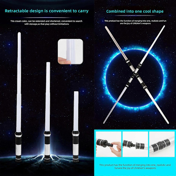 Star Wars Ljussabel 2-pack med infällbart lasersvärd med ljud- och ljuseffekter rekvisita NR.8949-Perfet