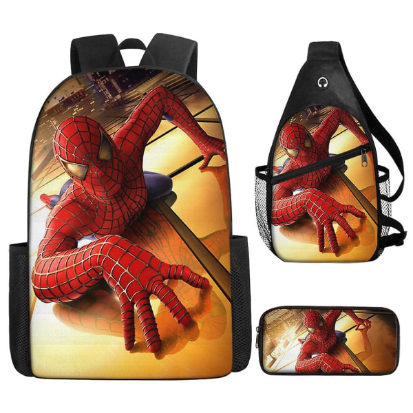 Spiderman barneskolesekk for barn vanntett tegneserieskolesekk grunnskolesekk ryggsekk i tre sett - Perfet Style11