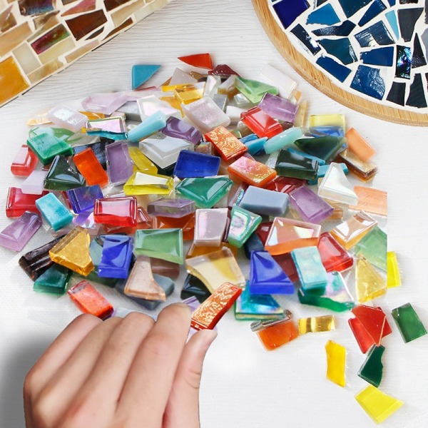 DIY mosaikkfragmenter Uregelmessig formet håndlaget steinjade - Perfet Shell fragments