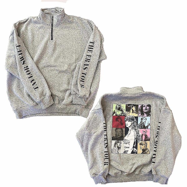 Taylor Swift The Eras Tour Dragkedja Sweatshirt Tryckt Långärmad Rundhalsad Casual Lös Tröja Toppar Fans Presenter för Män Kvinnor Vuxen Unisex xx.-Perfet S