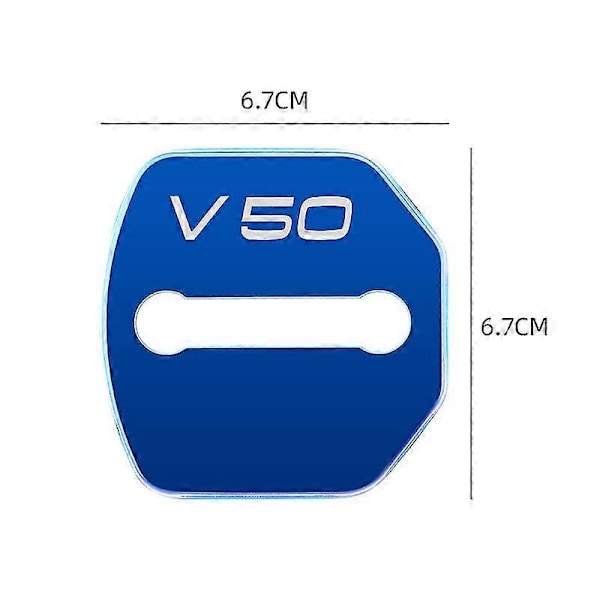Dørlåsdæksticker i rustfrit stål i bil-stil, egnet til Volvo V50 bilbeskyttelsestilbehør - Perfet silver