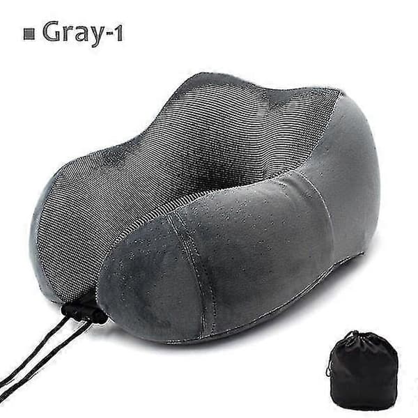 Resekudde Memory Foam Nack- & Cervicalkudde för Flygplan Bil Kontor Tupplurskuddar U-Form - Perfekt Gray
