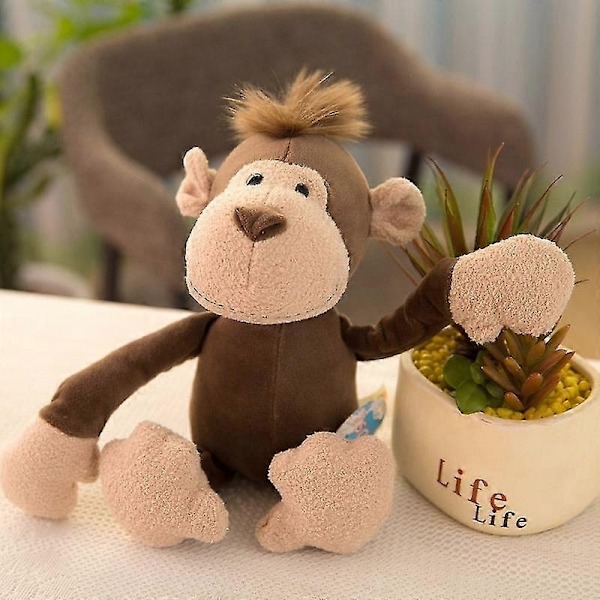 25 cm Plysch Gosedjur Djungel Skogsdjur Leksak Mjuk Bomull Elefant-Perfekt A Monkey