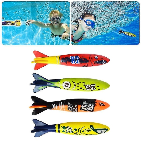 19 stk Pool dykkerlegetøjssæt til børn sommer undervandspool dykkerring Torpedo tang poollegetøj - Perfet null none