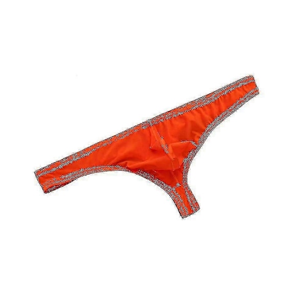 Herr Enfärgade Stringtrosor Ultratunna Andningsbara Låg Midja Mjuka Underkläder-Perfekt Orange L
