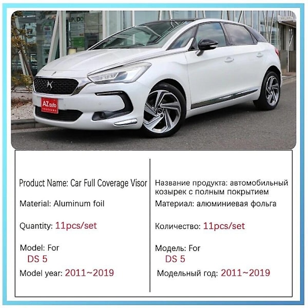 for Citroen DS5 Tilbehør DS 5 2011~2019 Bil Frontrute Solskjermer Sol UV Beskyttelse Visir 2012 2013 2014 2015 2016 2017 2018-Perfet Rear Windows