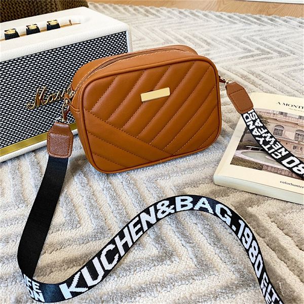 Naisten kirjonta Pienet PU-nahkaiset Crossbody Laukut Muoti Causal - Perfet Brown