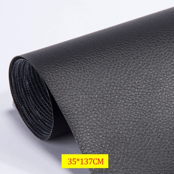 Self Adhesive Leather Fix Repair Patch Stick Sofa Repairing Sub - Perfet black 35*137CM