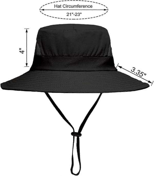 Solhatt för damer, sommar, strand, bred brätte, UV-skydd, hopfällbar hästsvanshinkhatt från inHan-Perfet Black