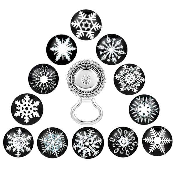 set blandat med Nusa-knappar noosa - Perfet 12 snowflake buttons Diamond brooch