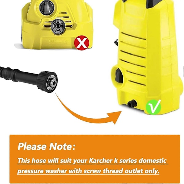 6m højtryksvaskerslange, m22 (14mm) tilslutning, til Karcher K2 (gammel model - Perfet