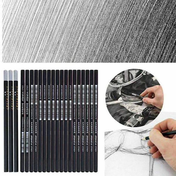 29-delad Sketch Pen Sketch Pens Charcoal Shrine Set med case- Perfet