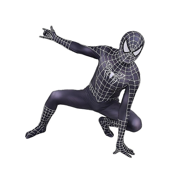 Halloween Mænds Sort Remy Spiderman Cosplay Kostume Venom Symbiote Remy Dragt Zentai Bodystocking Voksen-Perfekt Hood Jumpsuits XXL