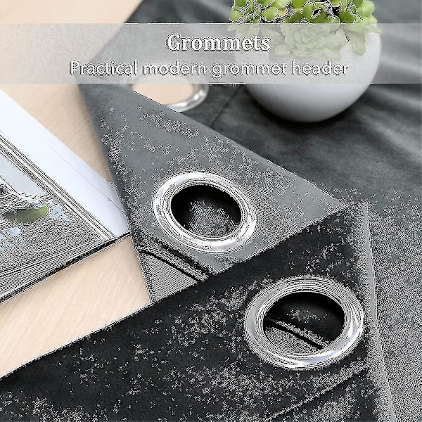 Luksuriøse termisk isolerte gardiner, tykke solide stuegardiner - Perfekt blendingsgardin Deep Gray W 39x H 55 100cm*140cm