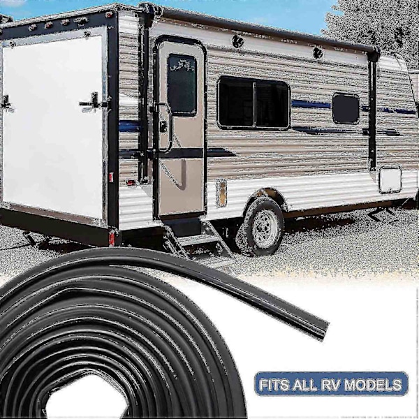 Rv Slide Out D-tetning Svart Gummi Værlist Eksteriør List 1' X 15/16' X 35' Erstatning Kompatibel med Rv Campingvogn Tilhenger Slideout-Perfet