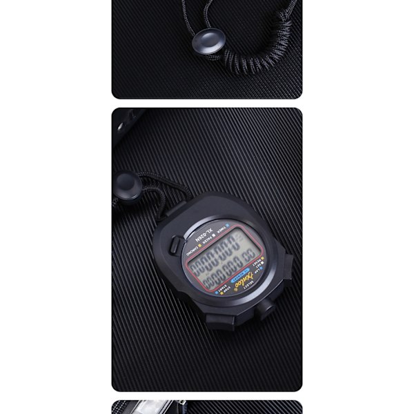 Professional Digital Sport Stoppur Timer, 2 Rader 10 Minne, Nedräkningslarm, Batteri + Hängare, PC2810 - Perfet