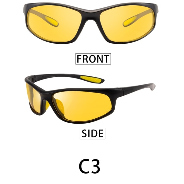 2 st Gula polariserade sportsolglasögon UV400 skydd, herr a- Perfet