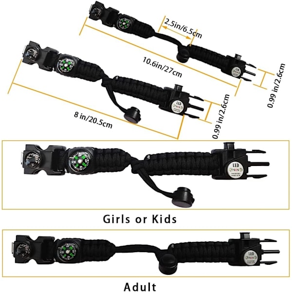 Survival Paracord-armbånd, ildstarter, vandtæt SOS-lys, kompas, fløjte, 20 i 1, udendørs ultimativ taktisk overlevelsesudstyrsæt, gave-perfet Kamouflage för berg