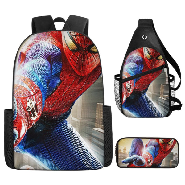Spider-Man børneskoletaske vandtæt rygsæk i tre dele - Perfet 8