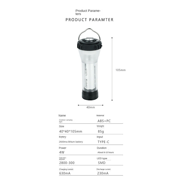 LED camping lanterne telt lys bærbar nødlampe udendørs flash lys-perfet Grön