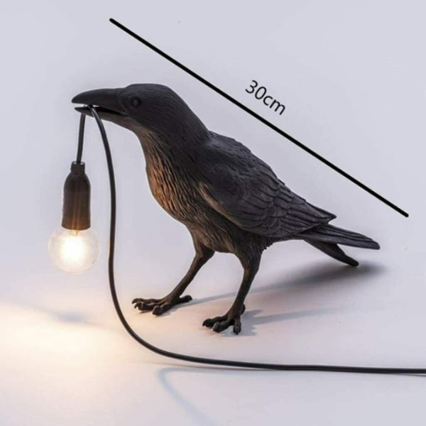 Fuglelampe Resin Crow Led Light Soverom Vegglampe Bord - Perfet