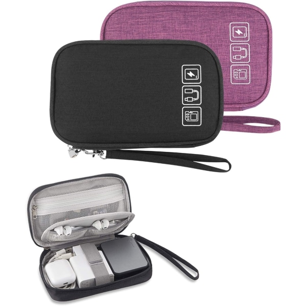 Liten oppbevaringspose, kabelbag, 2 stk for reise - Perfet