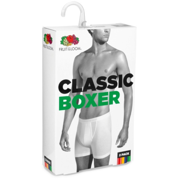 Fruit Of The Loom Klassiske boxershorts til mænd (2-pak) Boxer - Perfet White 2XL