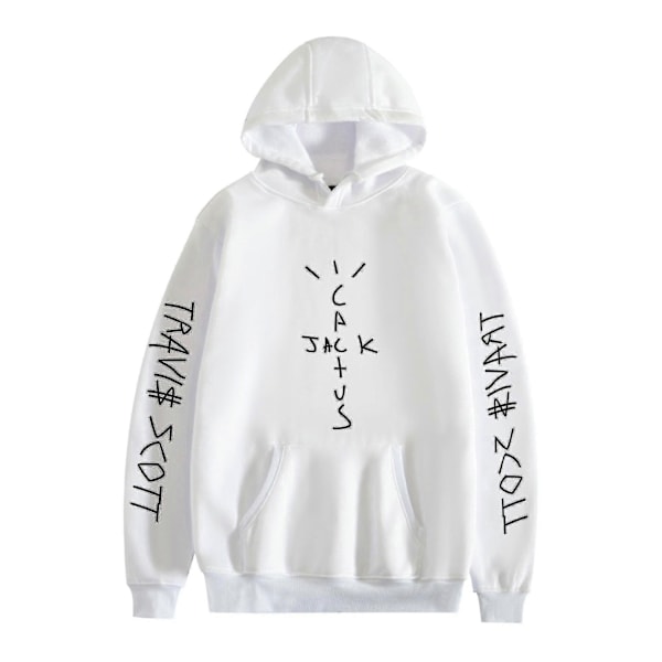 Travis Scott Unisex Huvtröja för Flicka Pojke Pullover Hoodie för Män Kvinnor-Perfet White 3xl