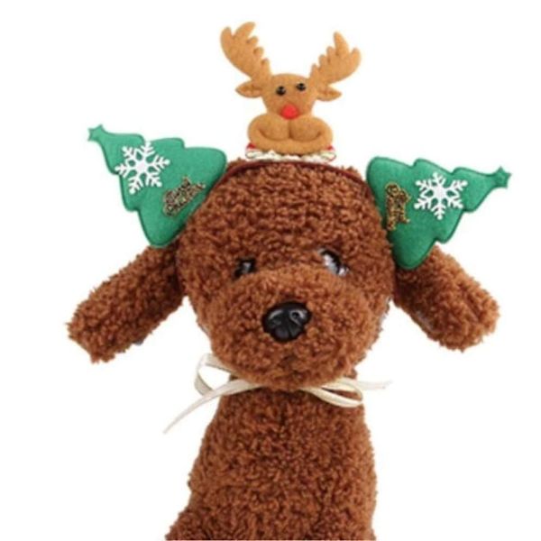 Julepandebånd til Hunde Kat Kæledyr Julekostume, Green Elk M - Perfet