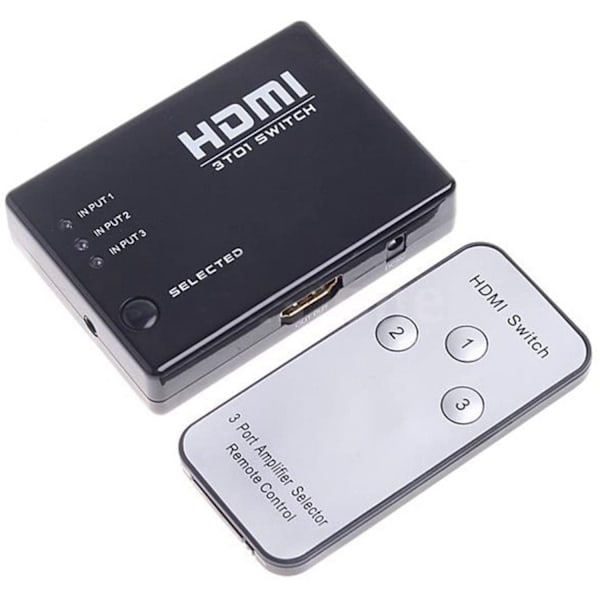 HDMI-kytkin kaukosäätimellä 1080p Splitter - Perfet 1-Pack