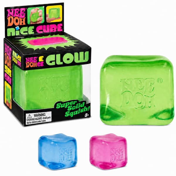 NeeDoh Magic Cube - Erittäin puristettava aistilelu (valaiseva versio) Green
