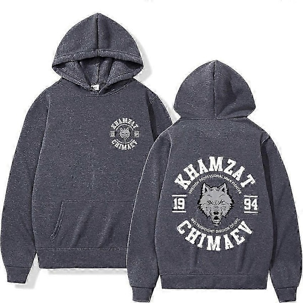 Khamzat Chimaev Fighter Tryckta Hoodies Streetwear Herr Dam Kläder Mode Tröjor Fleece Långärmade Pullovrar Hoodie Y2K-Perfekt White M