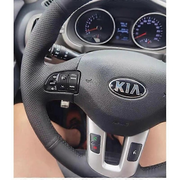 Yhteensopiva Kia Sportage 3 2011-2014 Kia Ceed Cee'd 2010-2012 -malleihin, käsin ommeltu auton ohjauspyörän suojus - Täydellinen